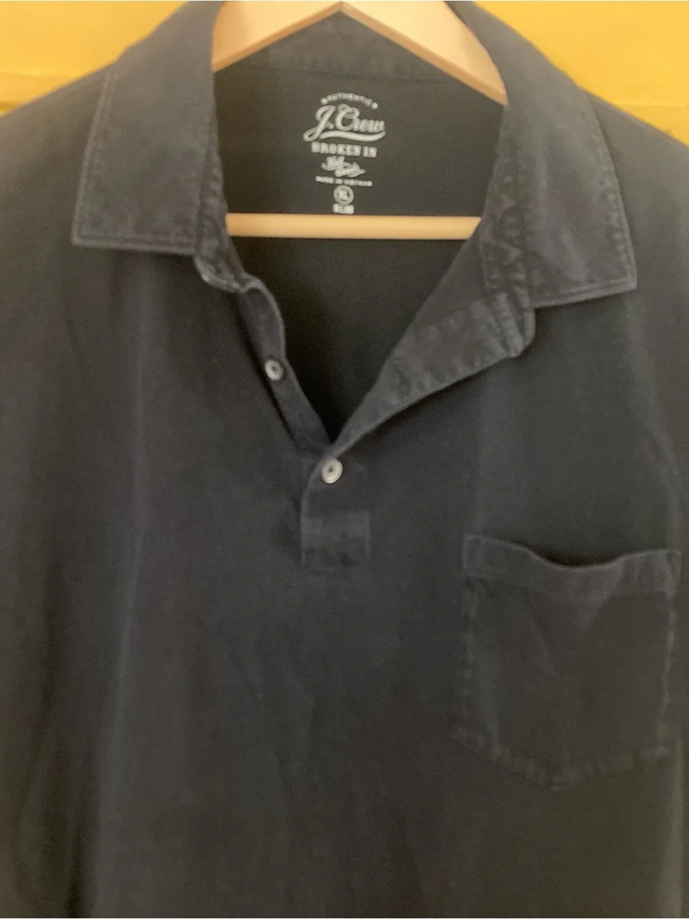 J. Crew Men’s Navy Pocket Polo Shirt - Black, XL